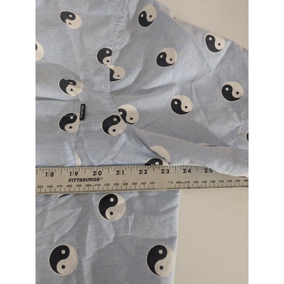 Molokai Surf Co Yin Yang Short Sleeve Button Down Shirt Light Ble Mens XL - Picture 5 of 7